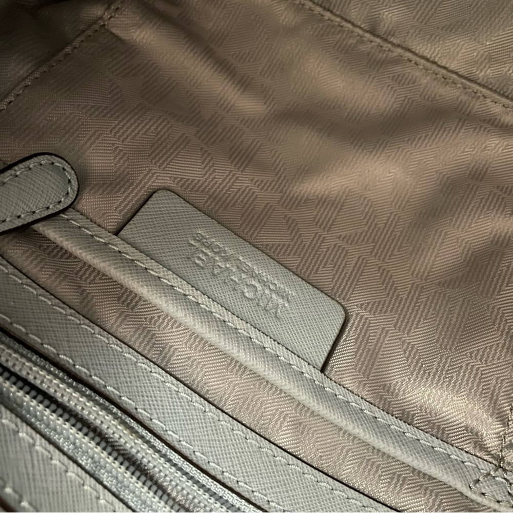 Michael Kors Hamilton Satchel Bag with Silver Chain And Lock Dusty Blue - Picture 8 of 15